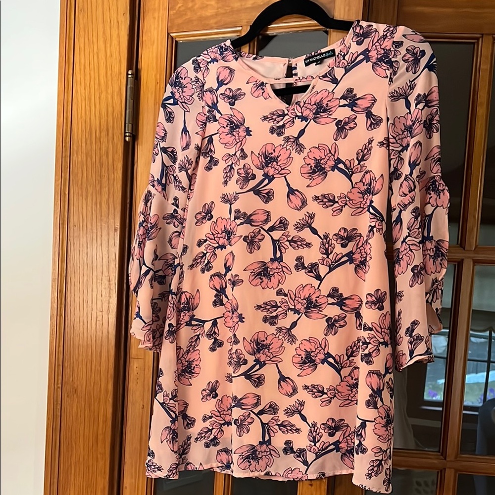 Girls Floral Pink Dress Size 8